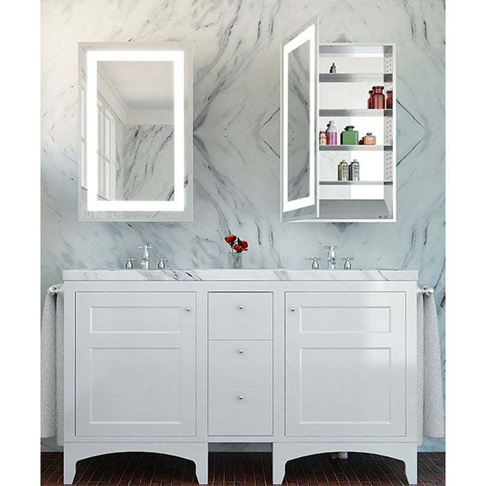 Electric Mirror AMB-2340-LT Ambiance 23" x 40" LED Illuminated Mirrored Cabinet with Left Hand Door