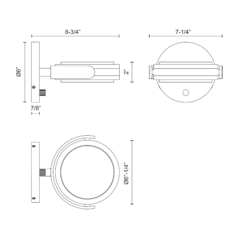 Alora WV325106 Blanco 1-lt 7" LED Wall Sconce