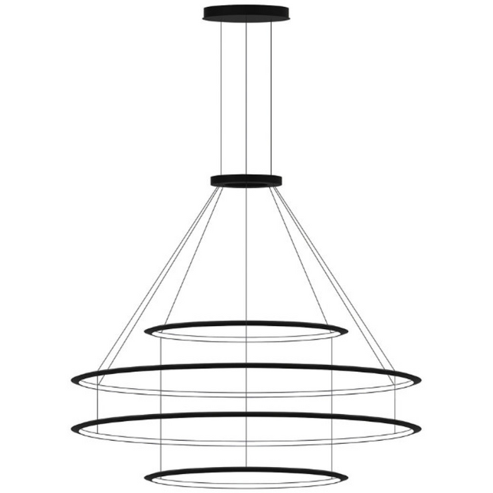 Bover Circular S/4L 4-lt 82" LED Pendant, Outward Light - Black