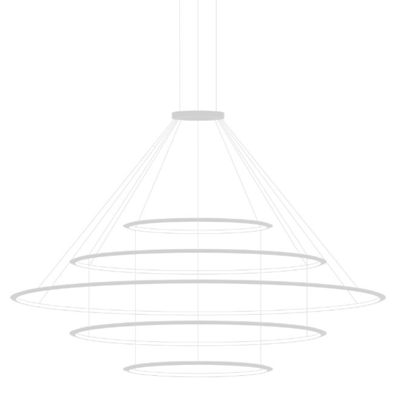 Bover Circular S/5L 5-lt 119" LED Pendant, Outward Light - White