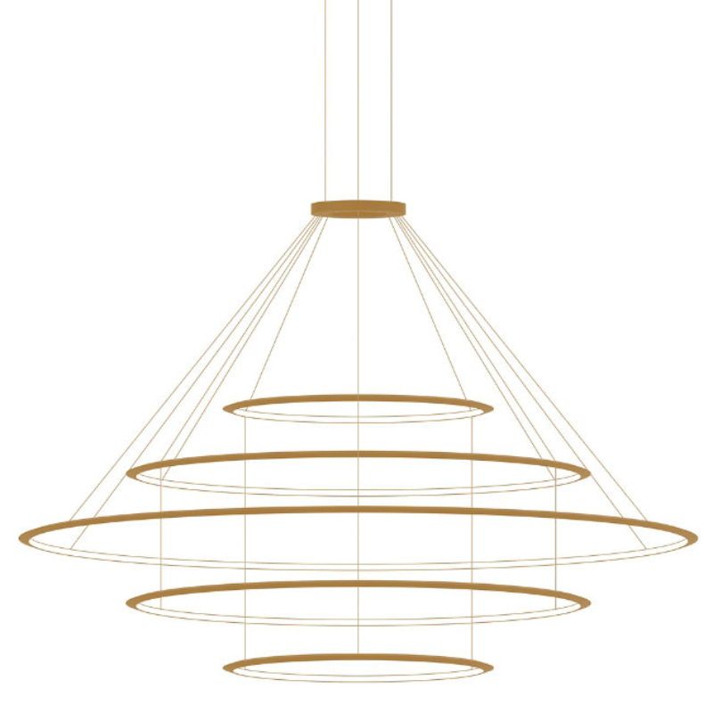 Bover Circular S/5L 5-lt 119" LED Pendant, Outward Light - Gold