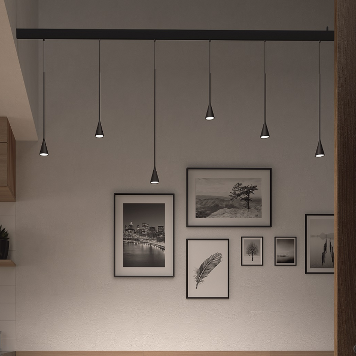 Bover Skybell Linear S/7L/22 7-lt 72" LED Pendant, Up and Down Light