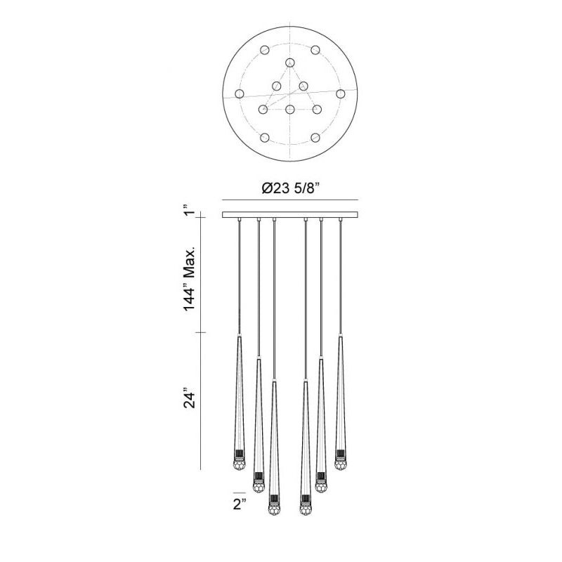 Matteo C62712 Renaie 12-lt 24" LED Pendant