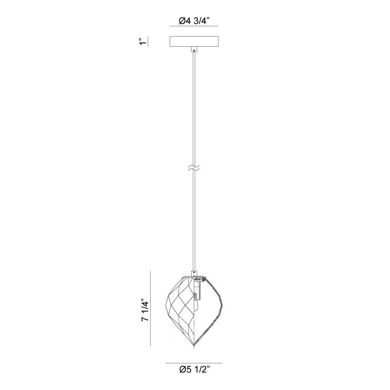 Matteo C78001 Gemma 1-lt 6" Pendant