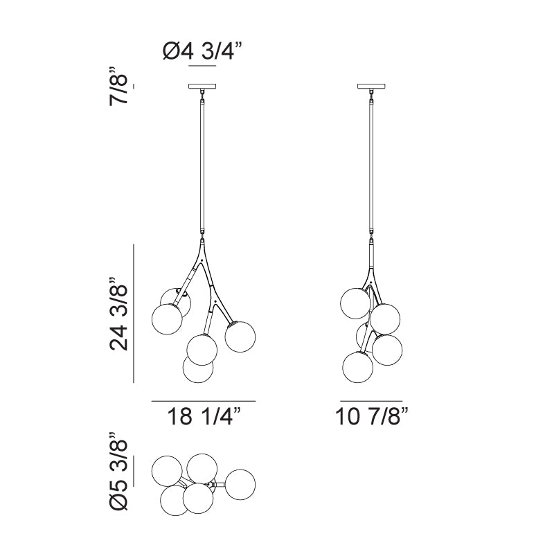 Matteo C81505 Rami 5-lt 18" Pendant