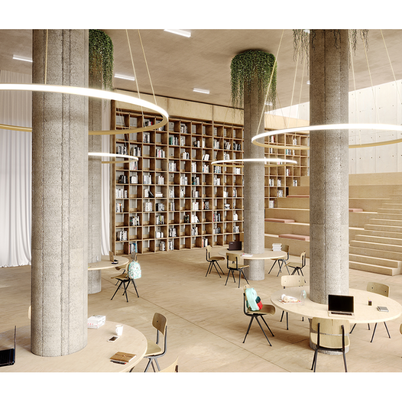 Bover Circular S/300/H 1-lt 119" LED Pendant, Inward Light