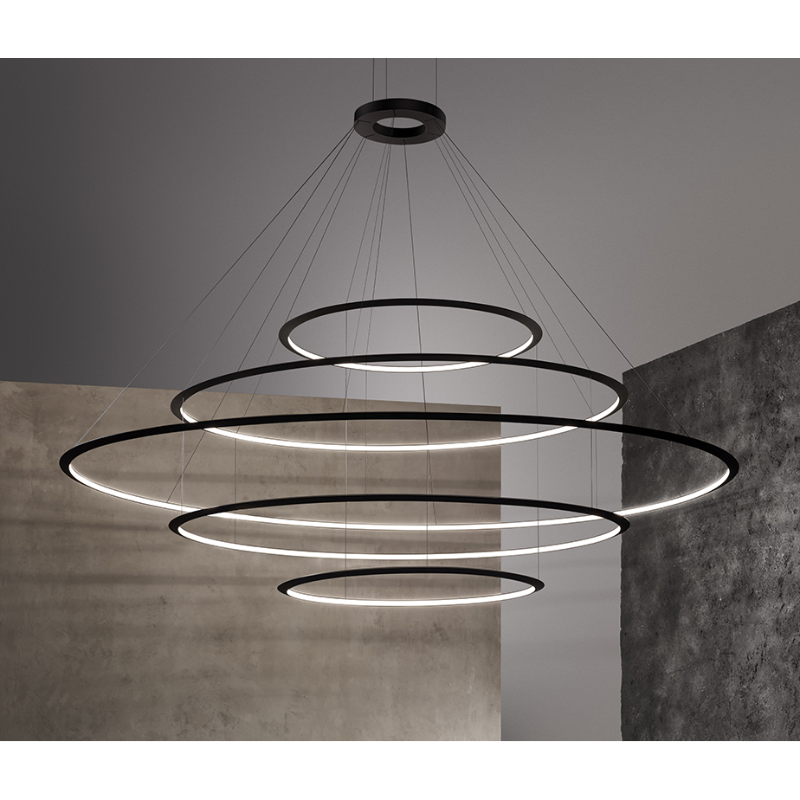 Bover Circular S/5L 5-lt 119" LED Pendant, Inward Light