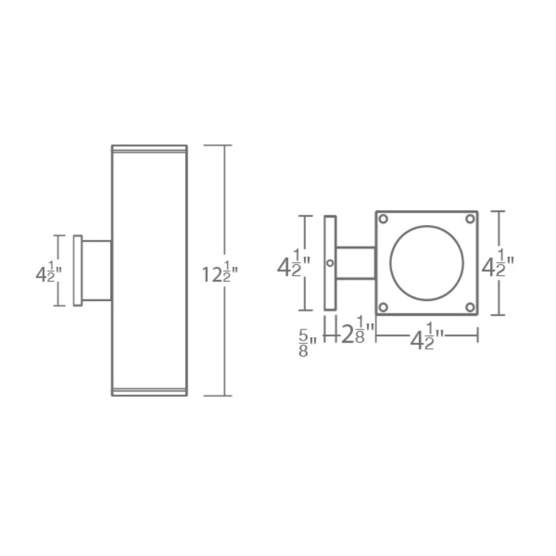WAC DC-WD05-U Cube Architectural 5" Ultra Narrow Double Wall Mount