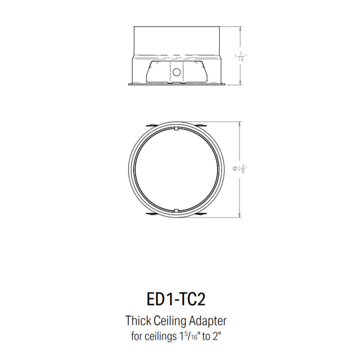CSL ED1-TC2 Thick Ceiling Adapter for 1" Eco-Downlight