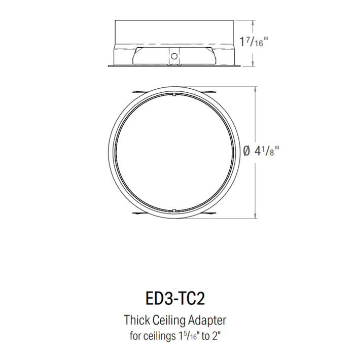 CSL ED3-TC2 Thick Ceiling Adapter for 3" Eco-Downlight