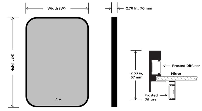 Electric Mirror Eminence 30" x 42" LED Lighted Mirror