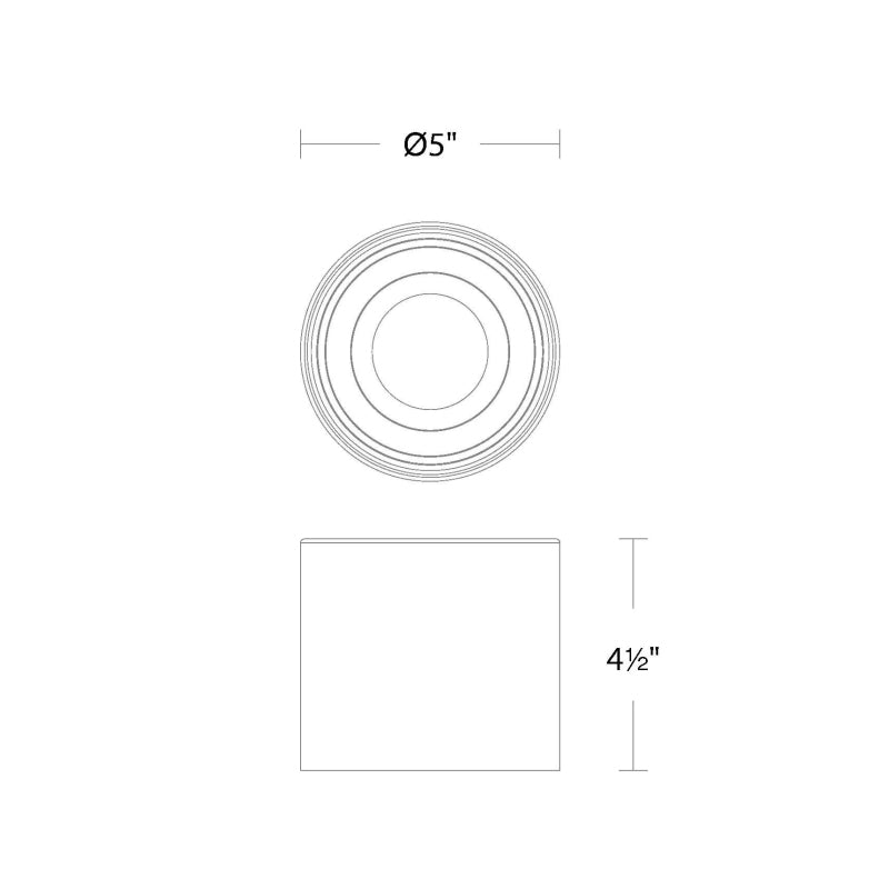 dweLED FM-W47205 Downtown 5" Round LED Outdoor Ceiling Mount