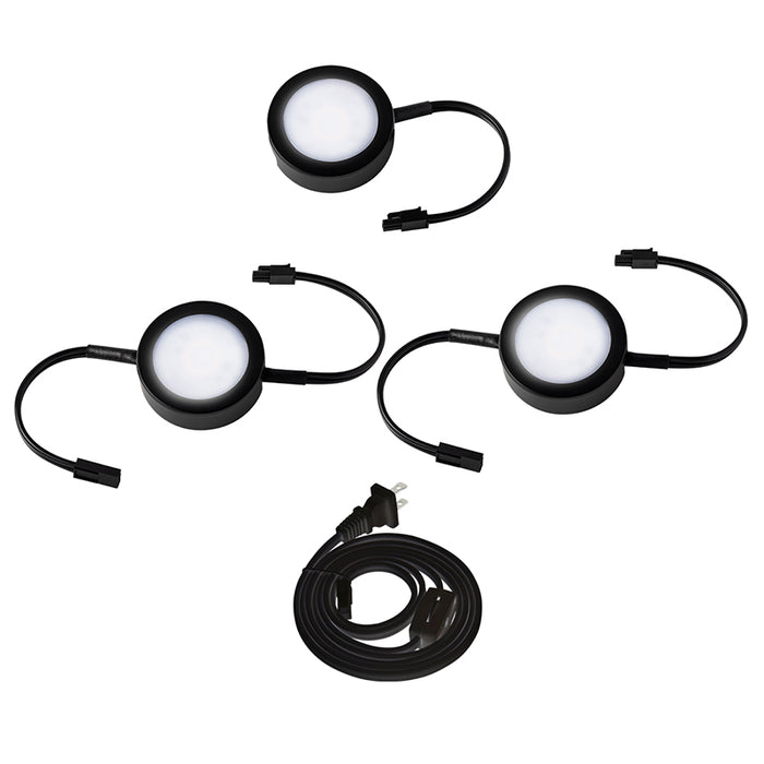 WAC HR-AC73 2 Puck Lights w/ Double Wire, 1 Single Wire Light