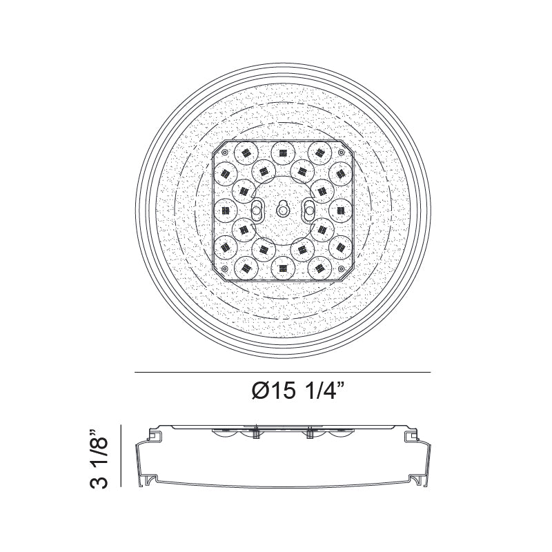 Matteo M10601 Alamus 1-lt 15" LED Flush Mount