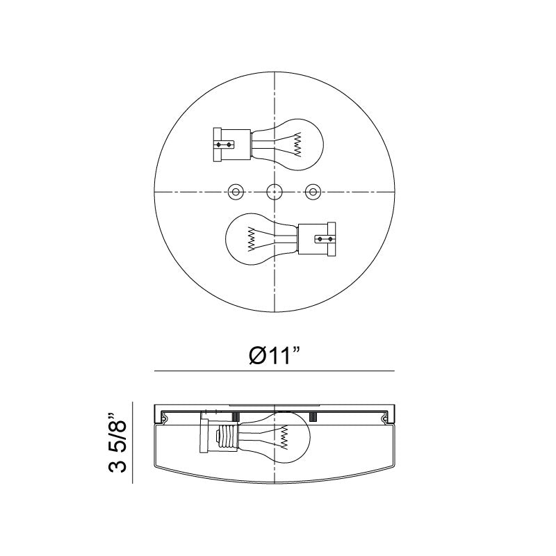 Matteo M13002 Xenon 2-lt 11" LED Flush Mount