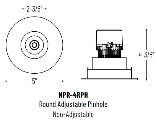 Nora NPR-4RPH 4" Pearl LED Round Fixed Pinhole Retrofit