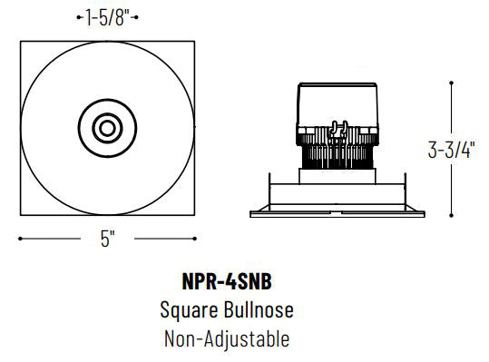 Nora NPR-4SNBCDX 4" Pearl LED Square Bullnose Retrofit, Comfort Dim