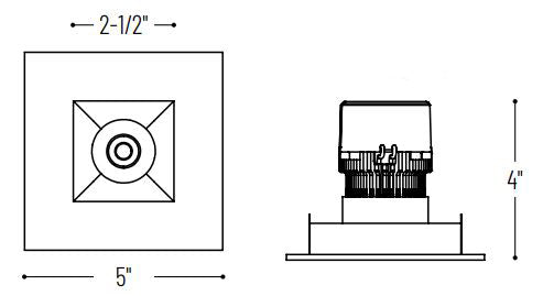 Nora NPR-4SNDSQCDX 4" Pearl LED Square Retrofit Reflector with Square Aperture, Comfort Dim
