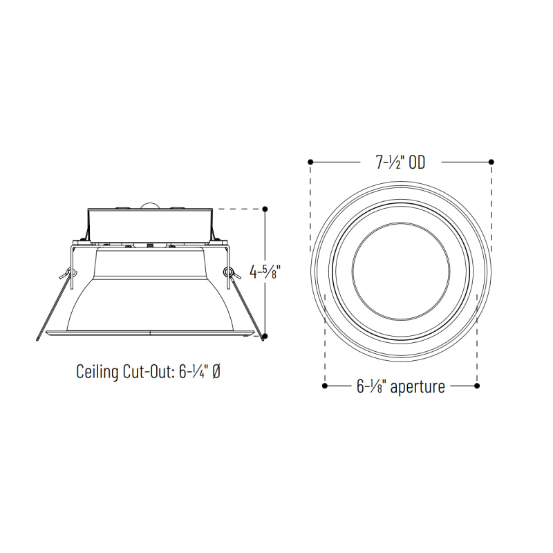 Nora NQZ2-61TWTW 6" Quartz Can-less LED Downlight, CCT & Lumen Selectable