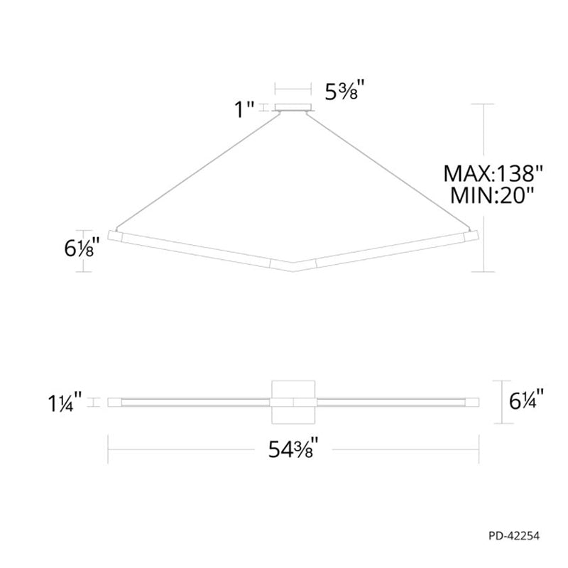 Modern Forms PD-42254 Bough 1-lt 54" LED Pendant