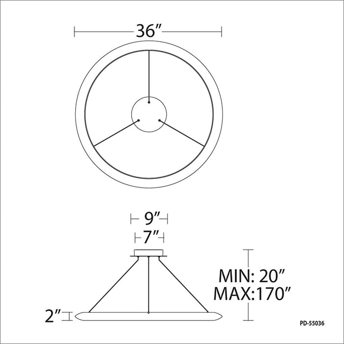 Modern Forms PD-55036-27 The Ring 1-lt 36" LED Pendant, 2700K