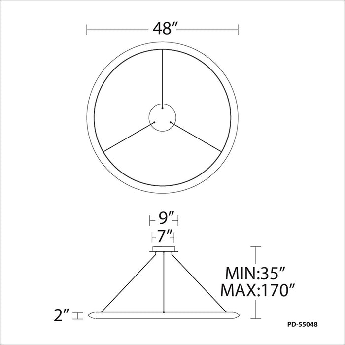Modern Forms PD-55048-35 The Ring 1-lt 48" LED Pendant, 3500K