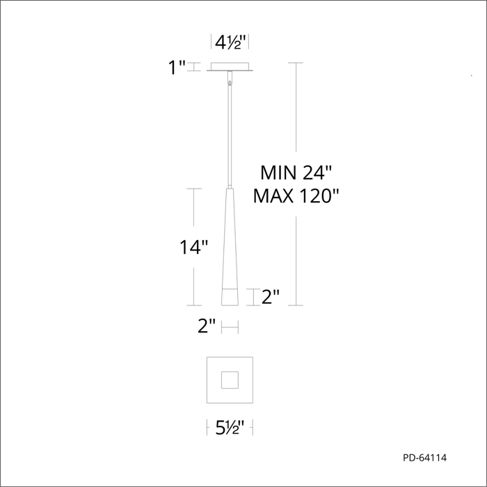 Modern Forms PD-64114 Harper 1-lt 6" LED Mini Pendant