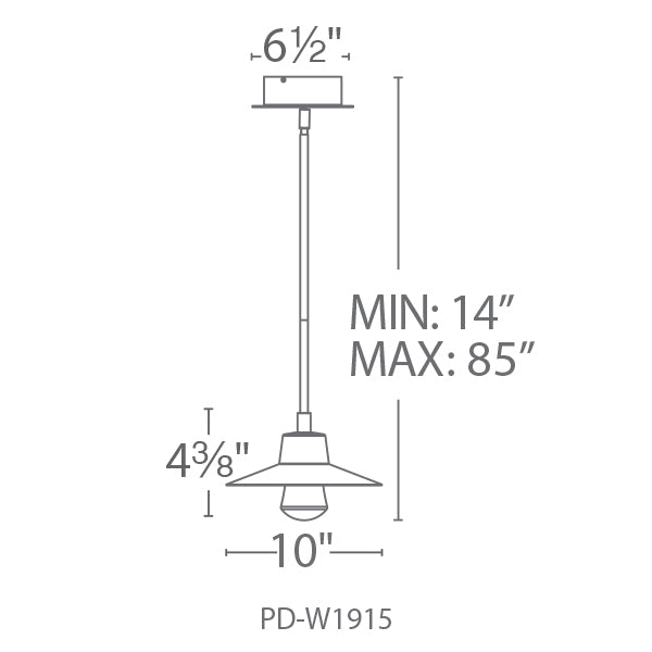 Modern Forms PD-W1915 Suspense 1-lt 10" LED Pendant