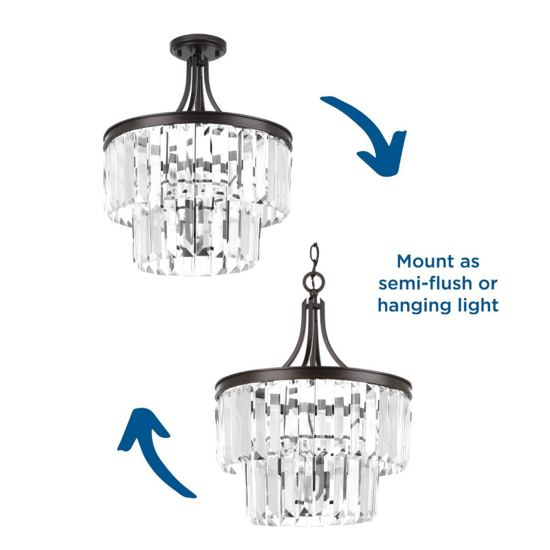 Progress P2326 Glimmer 3-lt 16" Convertible Semi-Flush