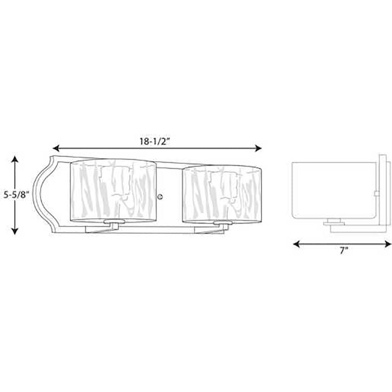 Progress P3076 Caress 2-lt 19" Bath Vanity Light