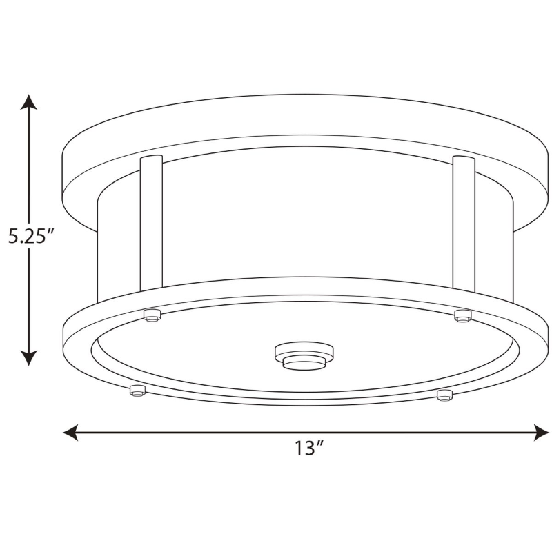 Progress P350144 Mast 2-lt 13" Flush Mount