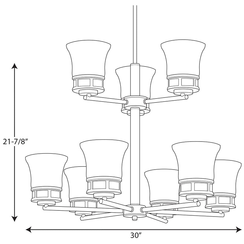 Progress P4614 Cascadia 9-lt 30" Chandelier