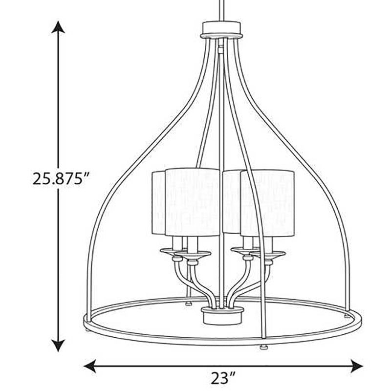 Progress P500285 Bonita 4-lt 23" Foyer Chandelier