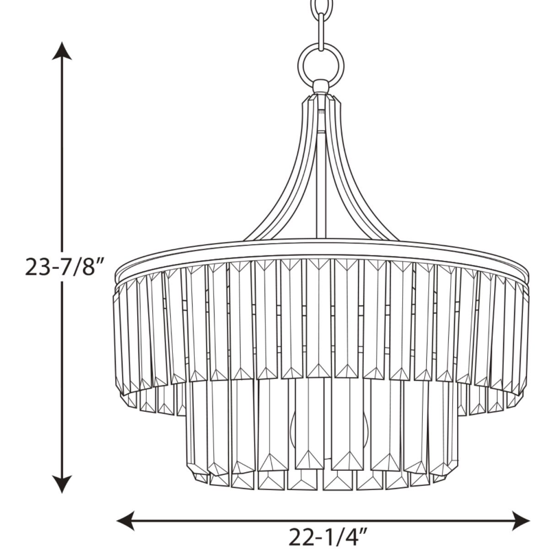 Progress P5321 Glimmer 5-lt 22" Pendant