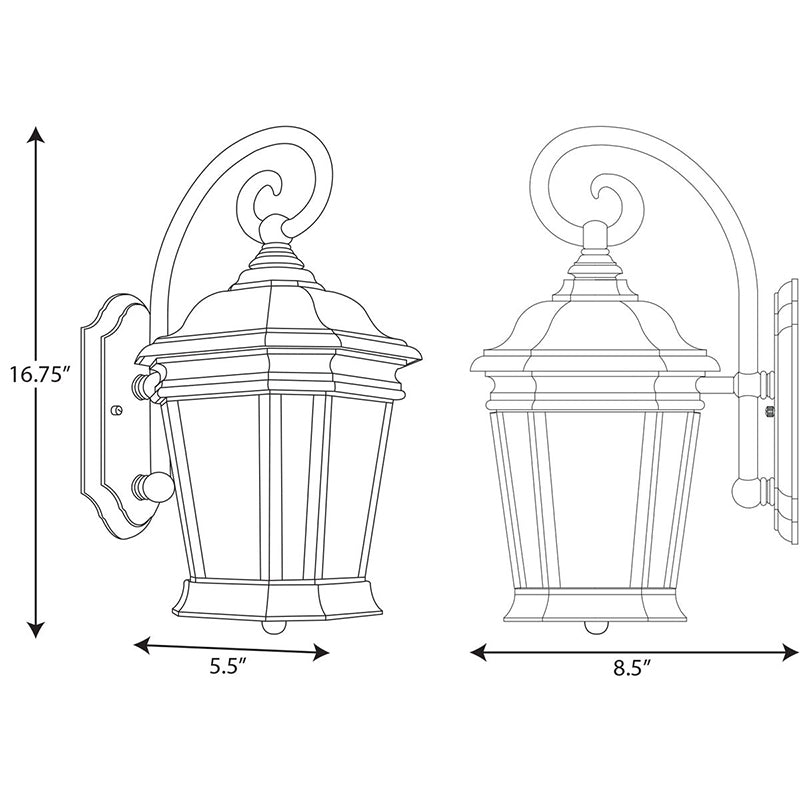 Progress P5686 Crawford 1-lt 17" Tall Outdoor Wall Lantern