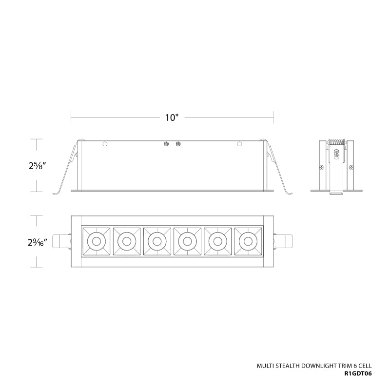WAC R1GDT06-N Multi Stealth 6 Cell Downlight Trim, 32° Beam