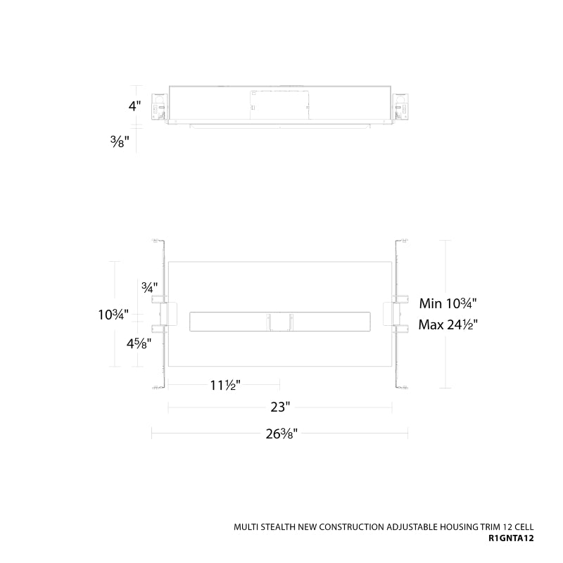 WAC R1GNTA12 Multi Stealth 12 Cell New Construction Adjustable Housing