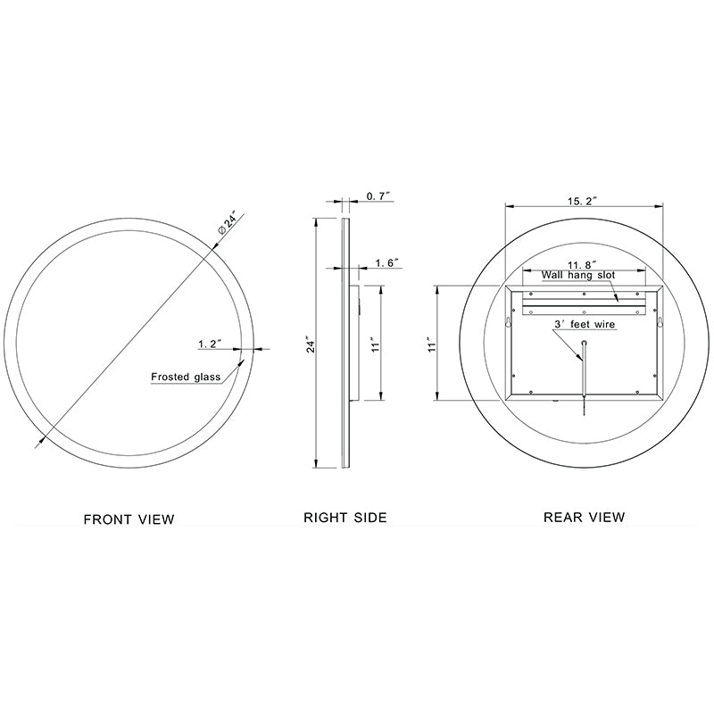 Paris Mirror Round Backlit 24 x 24 Round LED Illuminated Mirror, RGBW