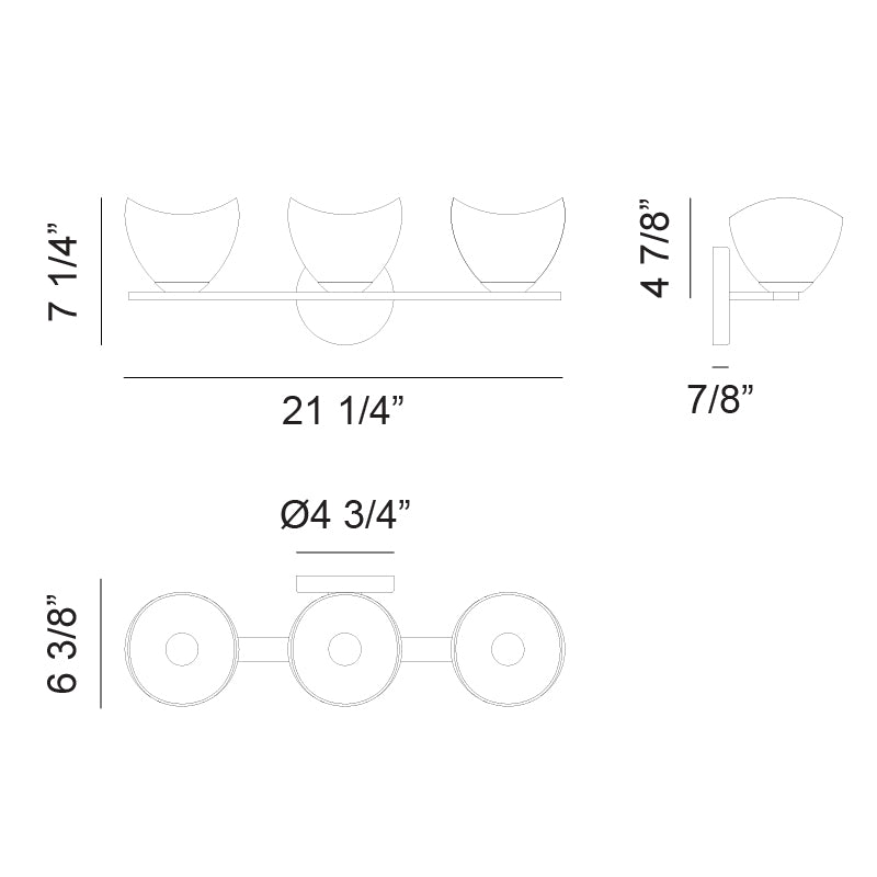 Matteo S04203 Uptowne 3-lt 21" Wall Sconce
