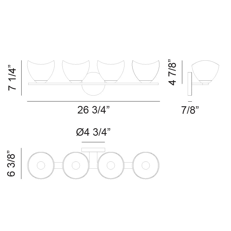 Matteo S04204 Uptowne 4-lt 27" Wall Sconce