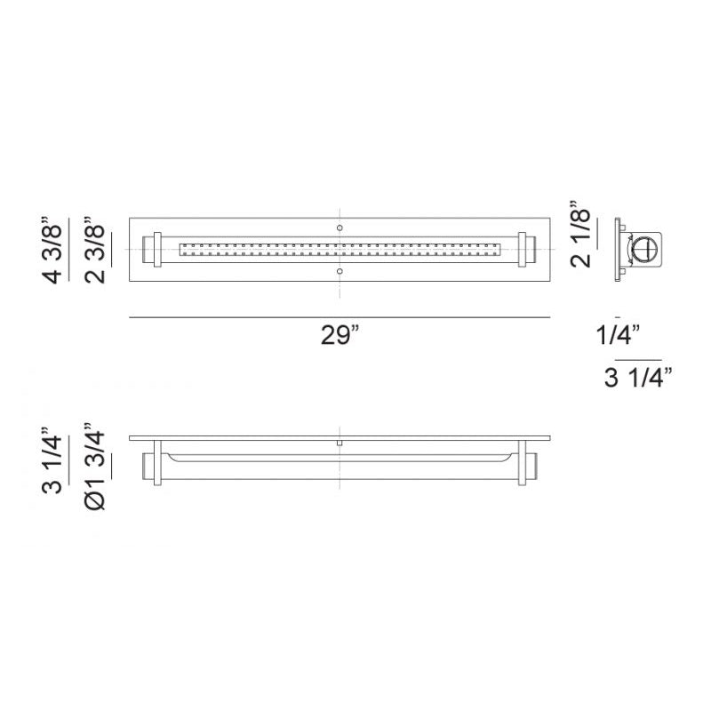 Matteo S07129 Knax 1-lt 29" LED Wall Sconce