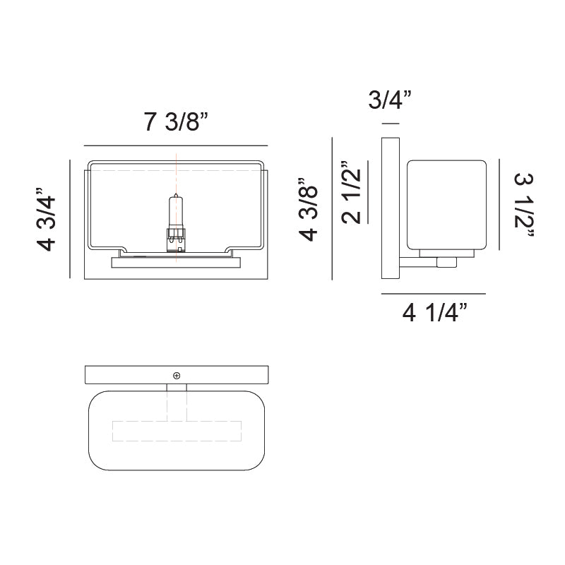 Matteo S10801 Chiclet 1-lt 7" Vanity