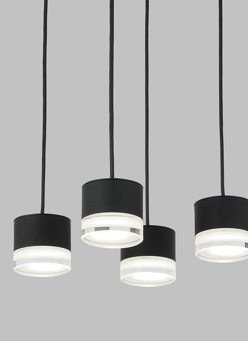 Visual Comfort 700TRSPGBL4 Gable 4-lt 10" LED Chandelier