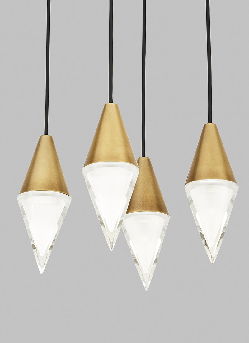 Visual Comfort 700TRSPTRT4 Turret 4-lt 10" LED Chandelier