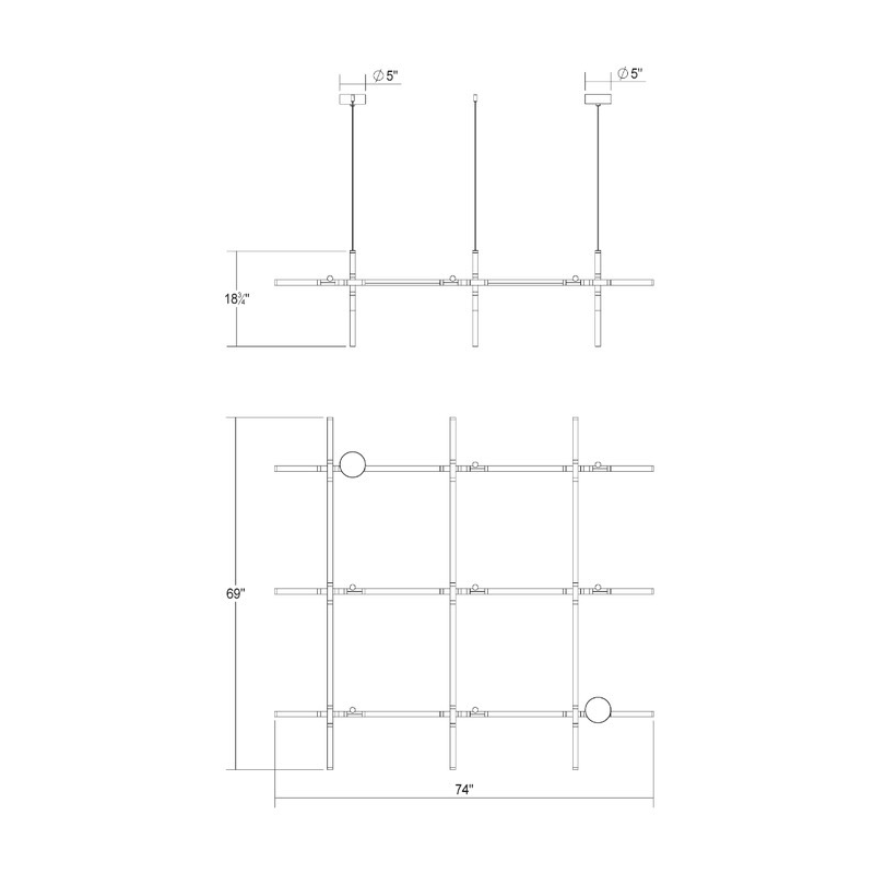 Sonneman 2105 Labyrinth 74" LED Chandelier