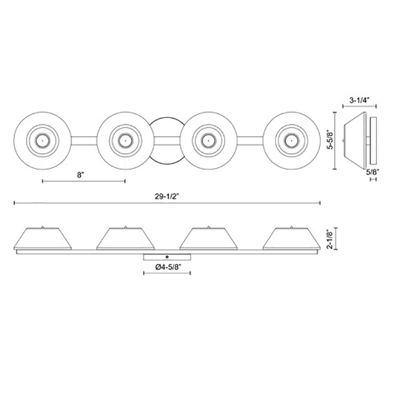 Kuzco VL45730 Holt 4-lt 30" LED Wall Sconce