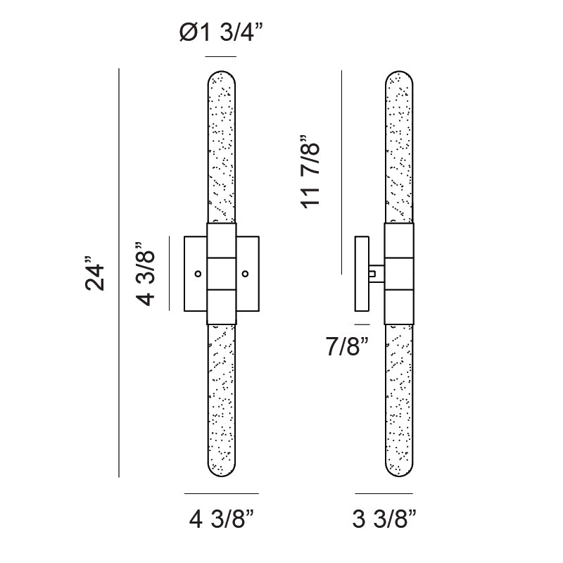 Matteo W65802 Aydin 2-lt 24" Tall LED Wall Sconce
