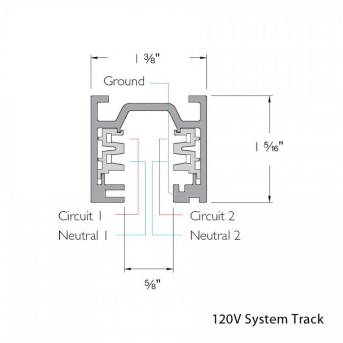 WAC WT12 W System 12-ft Surface Mount Track, 120V