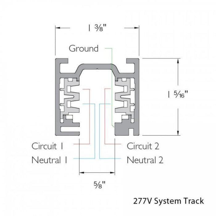 WAC WHT12 W System 12-ft Surface Mount Track, 277V