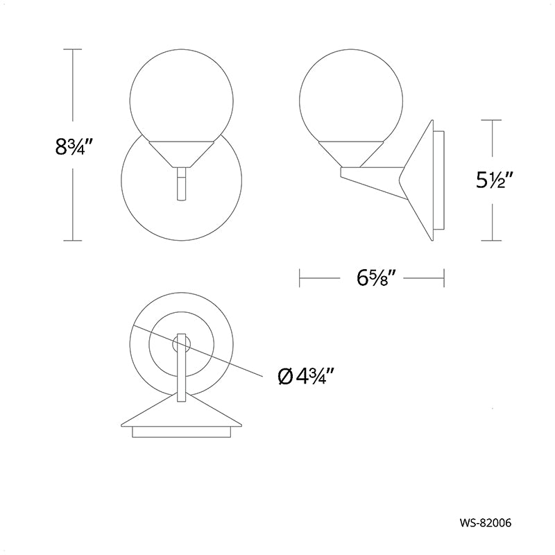 Modern Forms WS-82006 Double Bubble 1-lt 9" Tall LED Wall Sconce